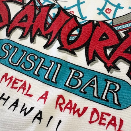 80's～ crazy shirts "Sushi Bar Samurai" "Water Print" Tシャツ Lサイズ USA製