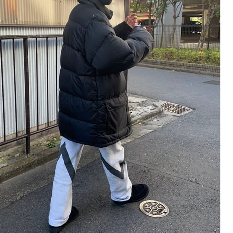 "Big Size" 90's～ DKNY リップストップ ナイロン ダウン ジャケット Black Lサイズ