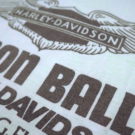 80's～ Harley Davidson "CANNON BALL" "両面 染み込み" Tシャツ Lサイズ USA製