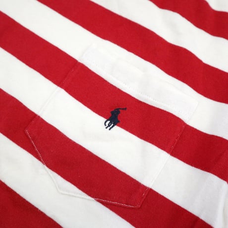 90's～ Polo Ralph Lauren Border Pocket Tee Mサイズ