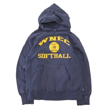 80's CHAMPION RW SWEAT PARKA "WNEC 16" Navy Lサイズ USA製