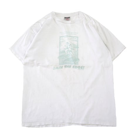 90's ONEITA "Gain The Edge" 染み込み プリント Tシャツ XLサイズ USA製