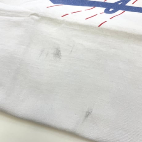 80's Collegiate Pacific "LA Dodgers" "Water Print" リンガー Tシャツ Lサイズ USA製