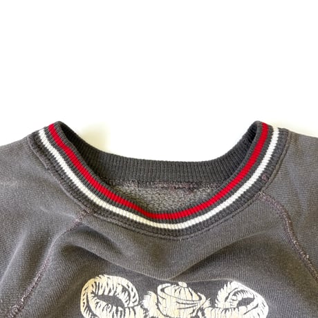 "Big Size" "Good Fade" 60's～ unknown "Rams Madison" Cut Off Flocky Sweat