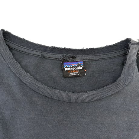 "boro" "Black Fade" 90's Patagonia "Block Logo" Tシャツ XLサイズ USA製