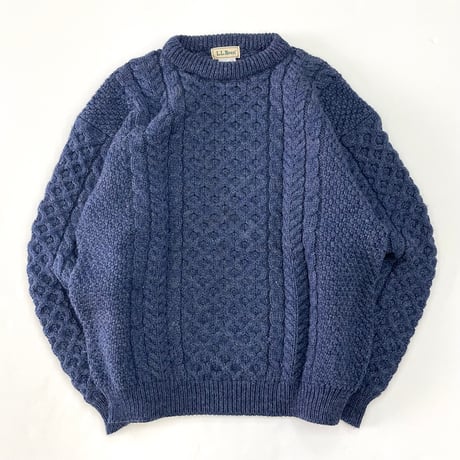80's L.L. Bean Wool Aran Sweater Lサイズ IRELAND製