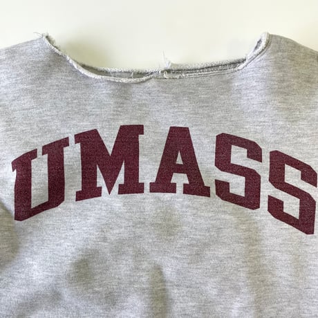 80's CHAMPION RW SWEAT "W face" "Hood Cut" "UMASS" USA製