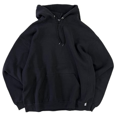 00's Russell "Reverse Type" "Black" Solid Sweat Parka XLサイズ