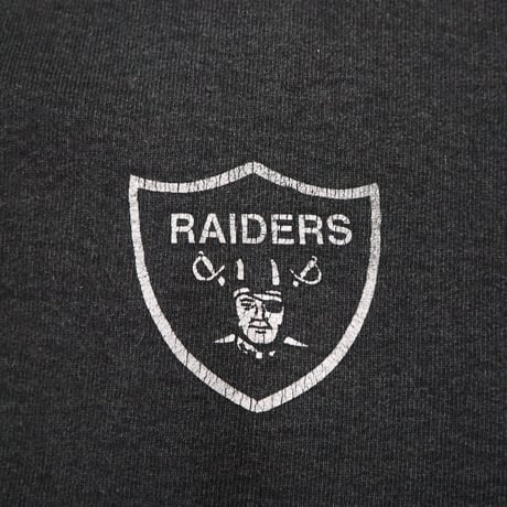 ～90's Fruit of the loom "Super Cotton" RAIDERS 両面 プリント スウェット Lサイズ USA製