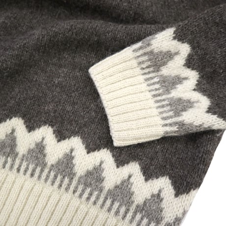 "Good Color" 80's LANDS' END Nordic Pattern Wool Alpaca Sweater XLサイズ ENGLAND製