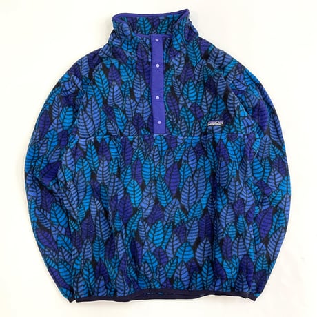 90's Patagonia フリース スナップT "リーフ柄" Mサイズ USA製