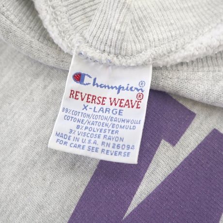 90's CHAMPION RW SWEAT "WILLIAMS" 両面 プリント XLサイズ USA製