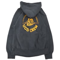 80's CHAMPION RW SWEAT PARKA "UCD CREW" 両面 プリント Navy XLサイズ USA製