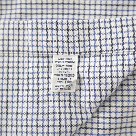90's Ralph Lauren "Cut off" Band Collar Plaid Shirt Lサイズ