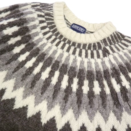 "Good Color" 80's LANDS' END Nordic Pattern Wool Alpaca Sweater XLサイズ ENGLAND製
