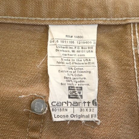00's Carhartt "Double Knee" Duck Painter Pants USA製 Beige ②
