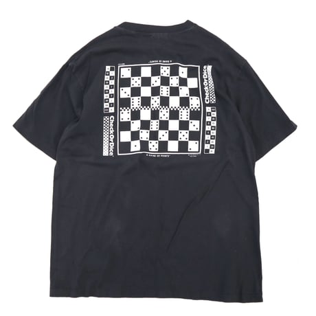 80's～ Hanes "Check or Dice" 両面 プリント Tシャツ XLサイズ USA製