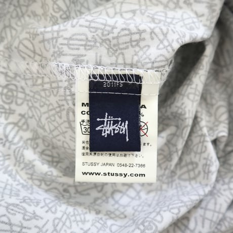 90's OLD STUSSY "$マーク" 総柄 半袖 シャツ Ｍサイズ USA製