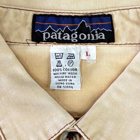 "Super Fade" 80's Patagonia "デカタグ" LS Canvas Shirt Lサイズ