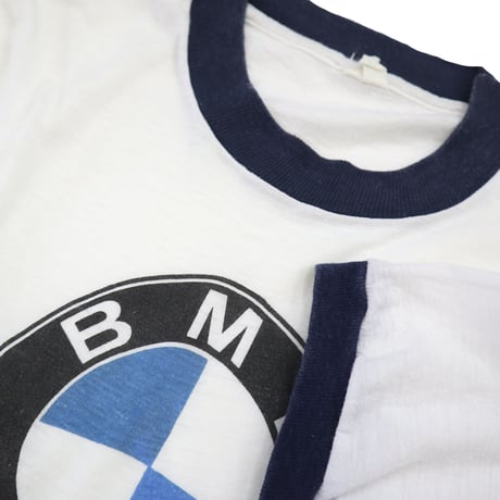 70's～ unknown "BMW" "Water Print" リンガー Tシャツ Lサイズ USA製