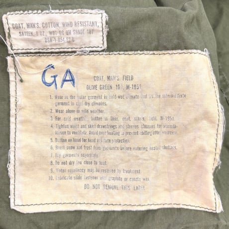 60's US ARMY M-51 Field Jacket Small Regular