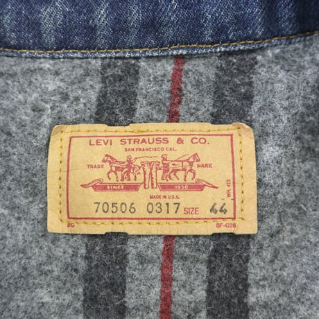 "Good Color" 80's Levi's 70506-0317 Denim Trucker Jacket 44サイズ USA製