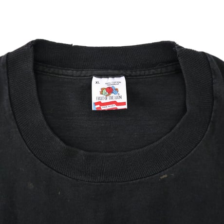 80's～90's Fruit of the loom "Solid Black" Tee XLサイズ USA製