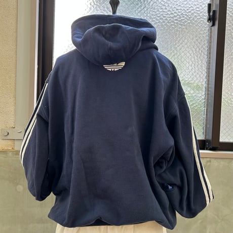 90's Adidas Logo Trefoil Reverse Type Sweat Parka Lサイズ