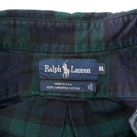 ～90's Ralph Lauren "Black Watch" Cotton BD Shirt XLサイズ USA製