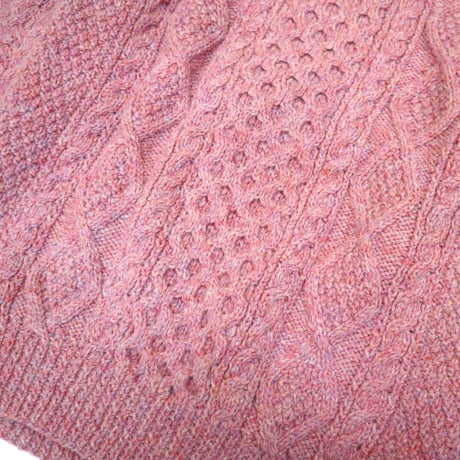 60's Wool Aran Sweater "Pink Mix" IRELAND製