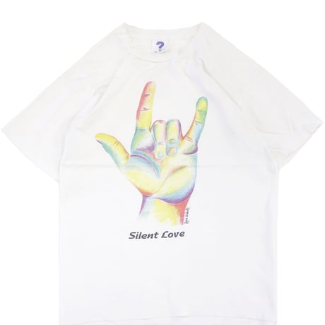 90's Alore "Silent Love" 両面 プリント Tシャツ Lサイズ USA製