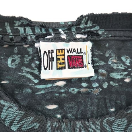 "boro" 80's VANS "OFF THE WALL" 総柄 プリント Tシャツ Lサイズ USA製