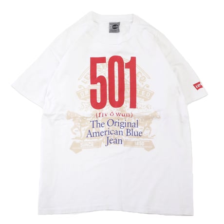 90's Levi's silver Tab "501" プリント Tシャツ  Lサイズ USA製