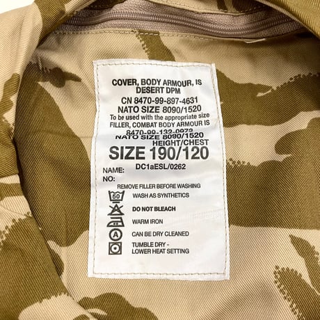 90's British ARMY "Desert DPM" Combat Body Armour Vest 190/120