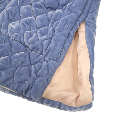 "Women's" 80's～ TEXTRON Velor Quilting Jacket Blue