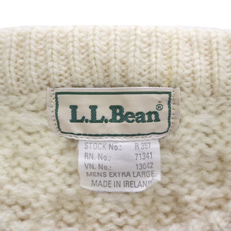 "Big Size" 80's L.L. Bean Wool Aran Sweater XLサイズ IRELAND製