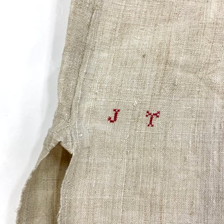 50's～ unknown Antique Linen LS One Piece
