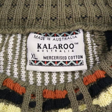 90's KALAROO "3D" Cotton Knit Sweater XLサイズ AUSTRALIA製