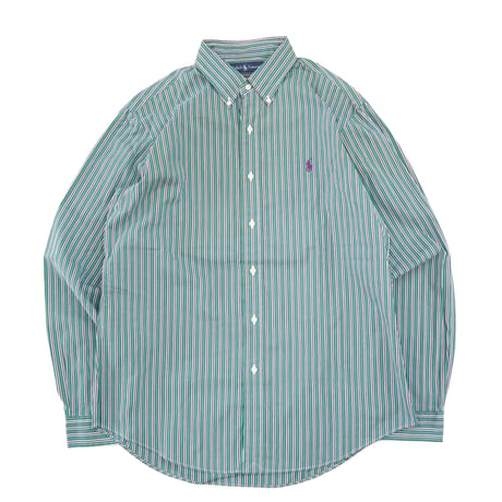 90's Ralph Lauren Stripe BD Shirt Lサイズ