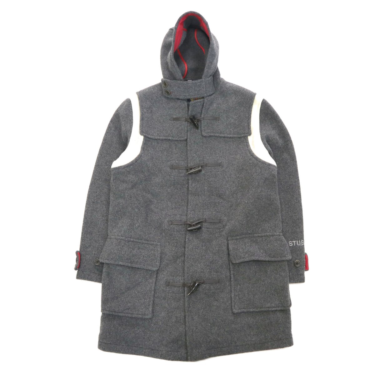 STUSSY×GLOVERALL Wool Duffle Coat GREY Mサイズ ENG