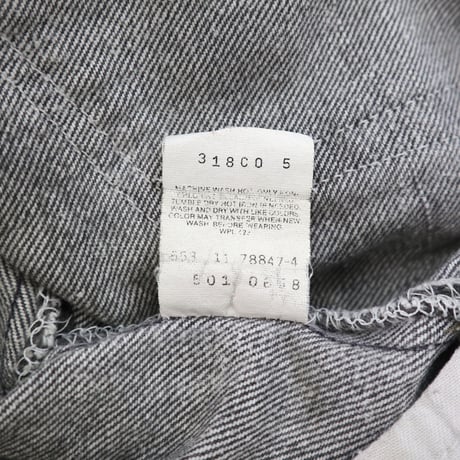 80's Levi's 501 "先染め" "スミ黒" Black Denim Pants W31 USA製