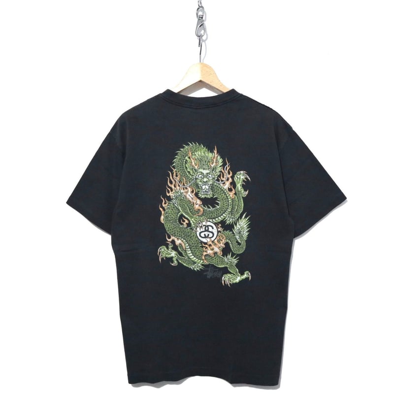 90s OLD STUSSY ドラゴン Tシャツ ブラック