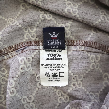 90's OLD STUSSY "SSロゴ" モノグラム 半袖 シャツ XLサイズ USA製