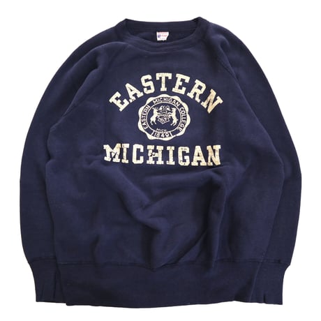 50's～ CHAMPION "EASTERN MICHIGAN" ランタグ スウェット 濃紺 XLサイズ