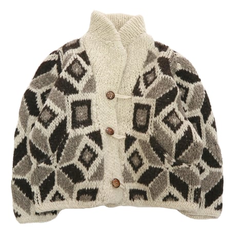 80's～ QUIPOS "Geometric Pattern" Wool Jacket