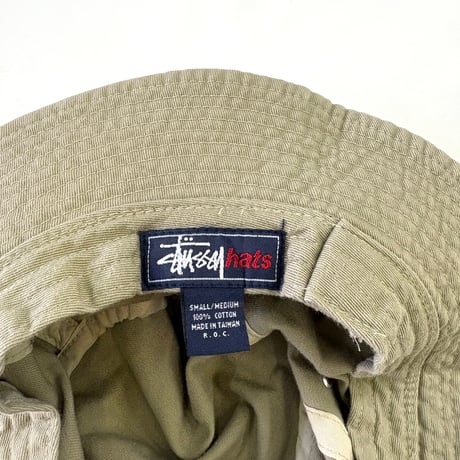 90's OLD STUSSY "Stock Logo" Bucket Hat S/M TAIWAN製