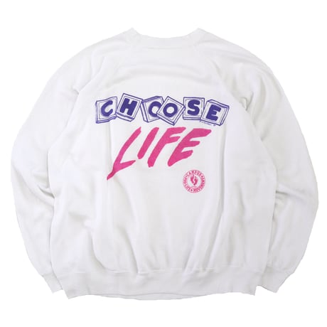 80's OLD Hanes "Choose Life" 両面 プリント スウェット XLサイズ USA製