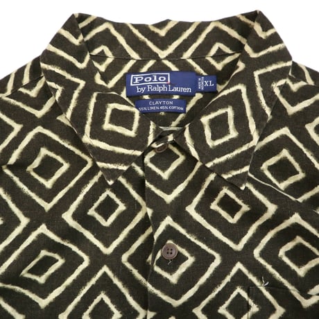 90's～ Polo Ralph Lauren "CLAYTON" "Batik" Linen Cotton Shirt XLサイズ