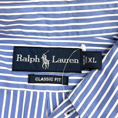 90's Ralph Lauren Stripe BD Shirt XLサイズ