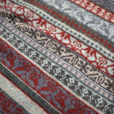 ～00's Shetland Wool Jacquard Sweater XLサイズ